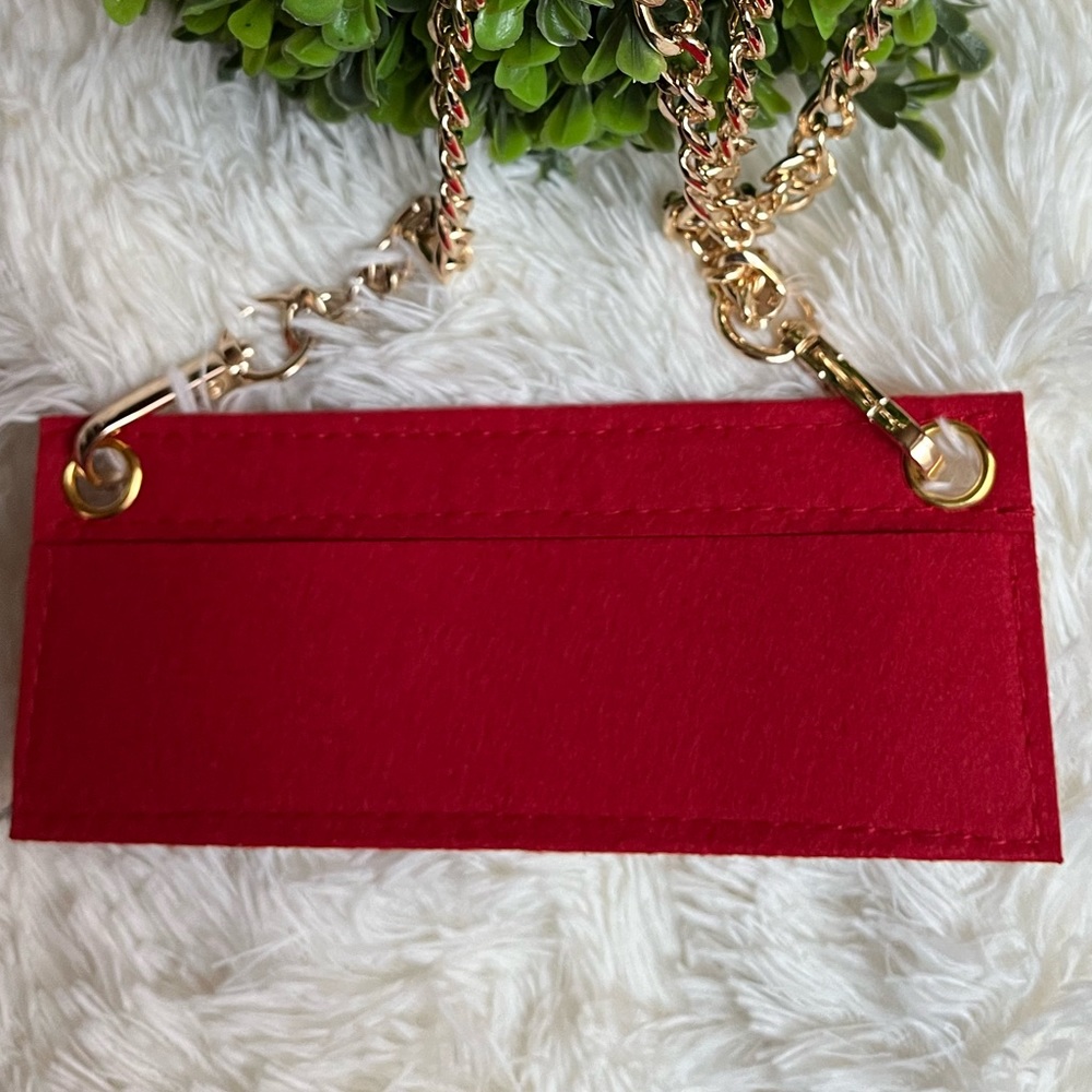 Wallet Red felt organizer to convert wallet to crossbody new in packaging